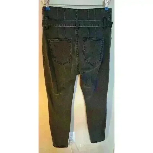 Current/Elliott Corset Stiletto High Rise Skinny Crop Jeans in Black size 28 - Picture 5 of 9